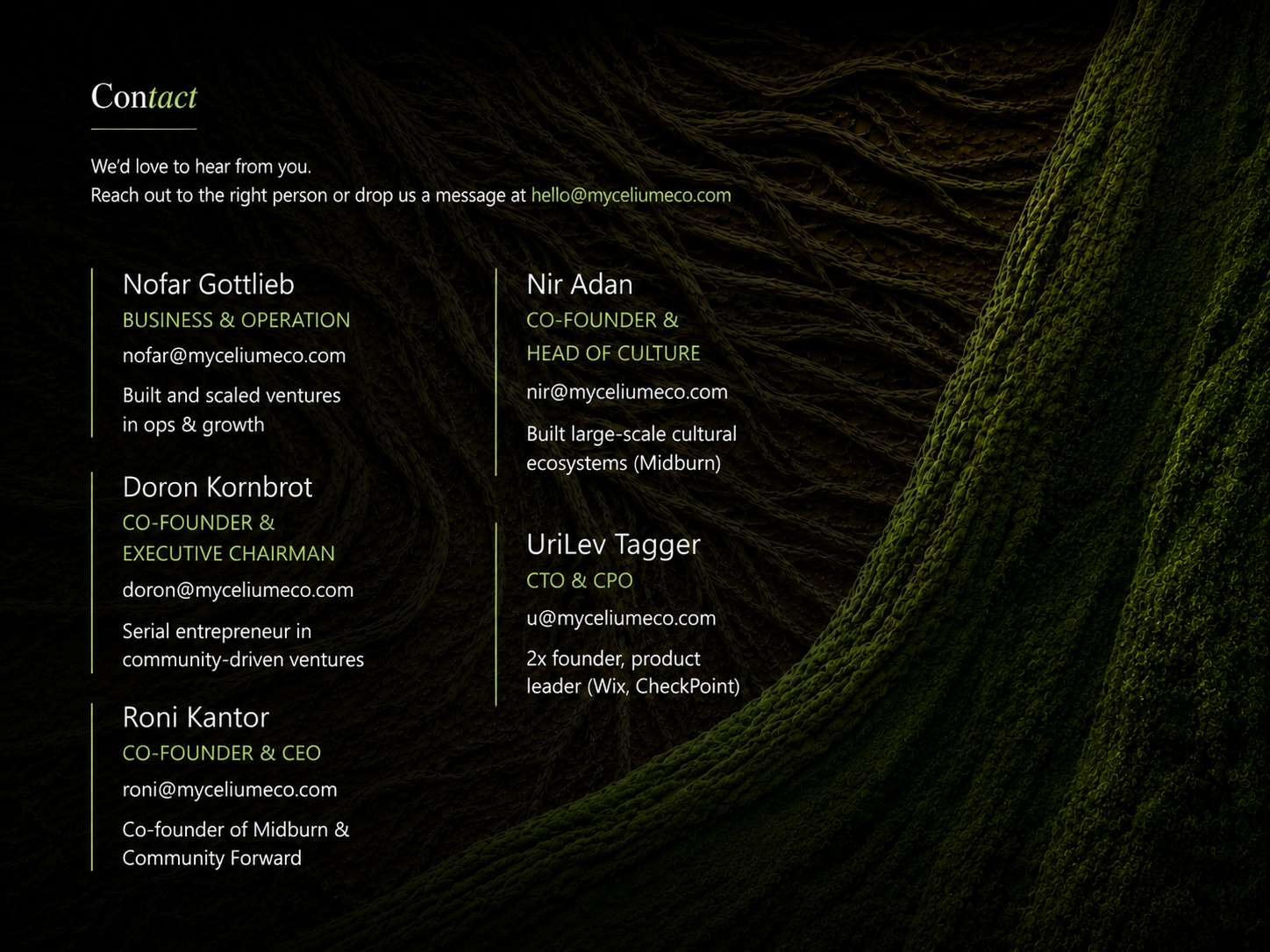 Contact Mycelium